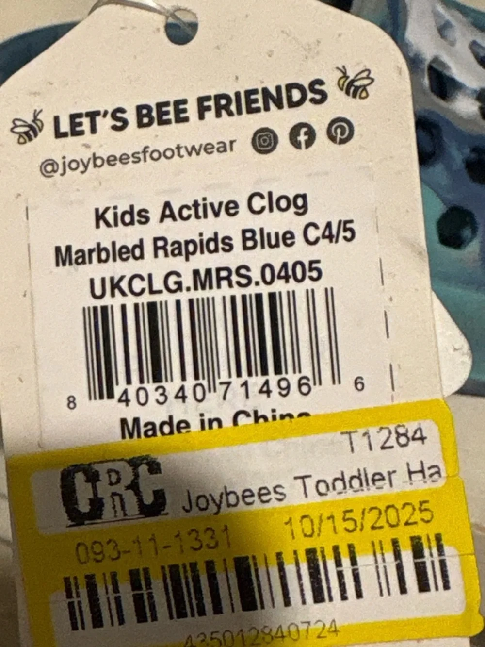 Joybees Clogs Blue Kids Toddler Infant Sz 4/5 SlipOn Comfort Sandals Lightweight